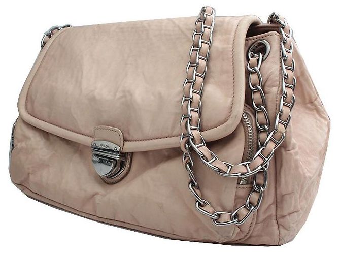 Prada Beige Silber Schultertasche - Ansicht 2