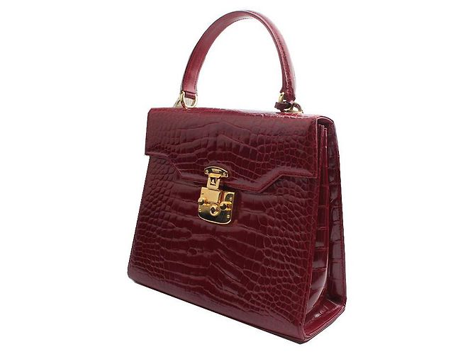 Gucci Borsa Tote e a Spalla Wani Bordeaux Rosso - vista 2