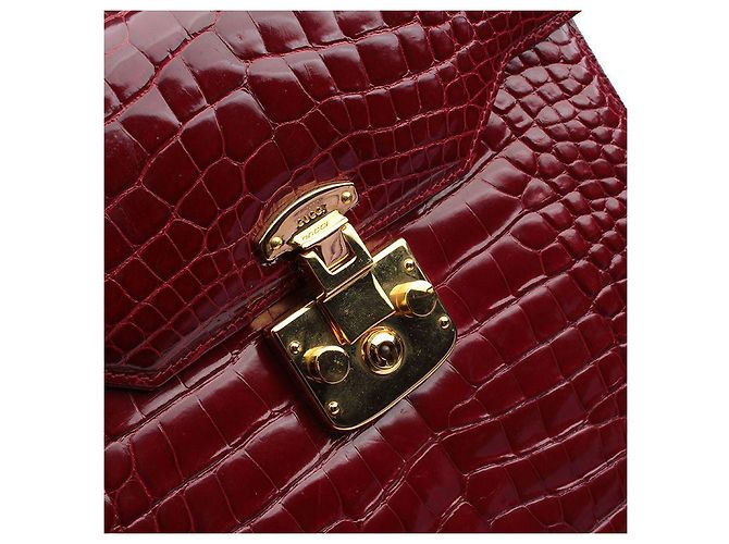 Gucci Borsa Tote e a Spalla Wani Bordeaux Rosso - vista 7