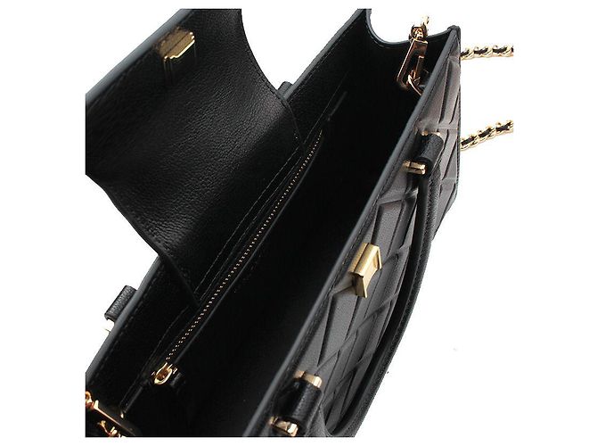 Borsa tote e crossbody in pelle nera trapuntata e stampata Tory Burch Nero - vista 5