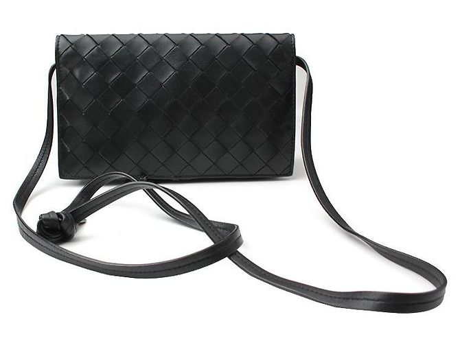 Borsa a tracolla intrecciata nera Bottega Veneta Nero - vista 3