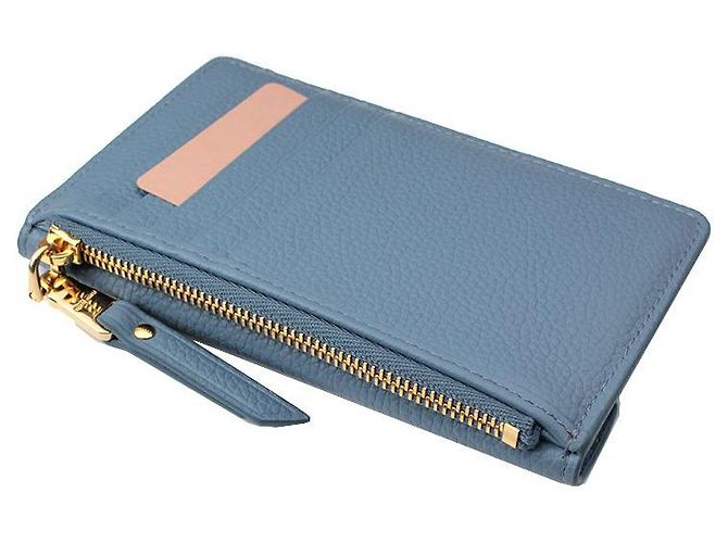 Miu Miu Tarjetero dorado claro Azul - vista 3