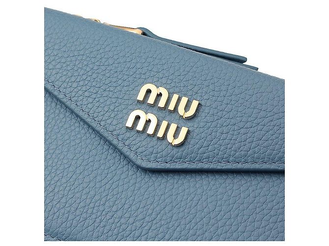 Miu Miu Tarjetero dorado claro Azul - vista 5
