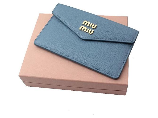 Miu Miu Tarjetero dorado claro Azul - vista 6