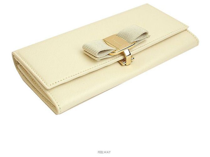 Salvatore Ferragamo Cartera larga de oro marfil Dorado - vista 3