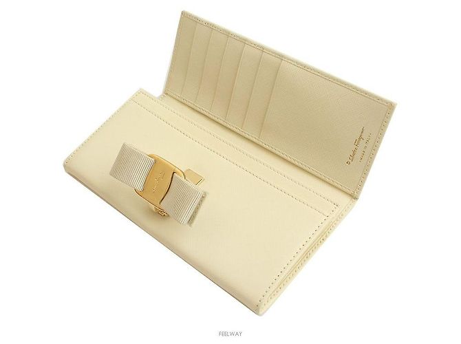 Salvatore Ferragamo Cartera larga de oro marfil Dorado - vista 4
