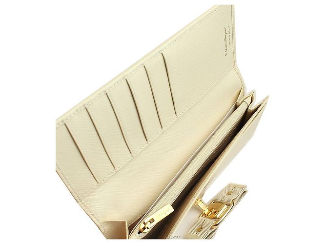 Salvatore Ferragamo Cartera larga de oro marfil Dorado - vista 5