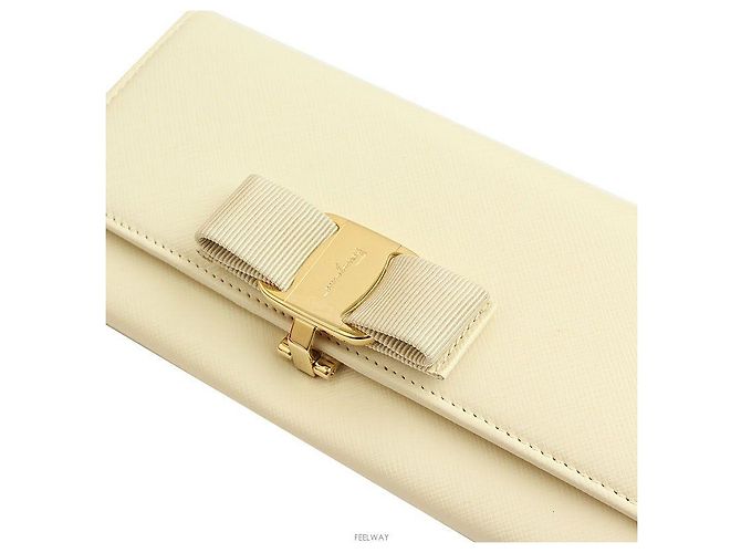 Salvatore Ferragamo Cartera larga de oro marfil Dorado - vista 6