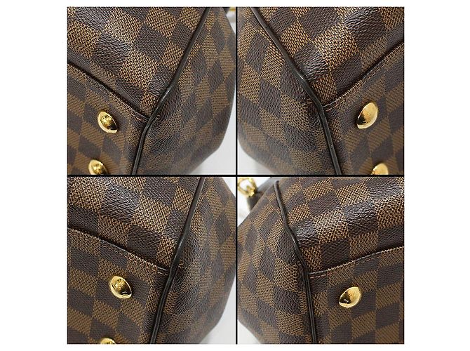 Louis Vuitton Borsa a Spalla Trovée PM in Damier Ébène Marrone - vista 12