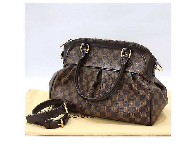 Louis Vuitton Borsa a Spalla Trovée PM in Damier Ébène Marrone - vista 2
