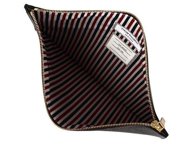 Thom Browne Pochette Large à Trois Rayures Noir - vue 6