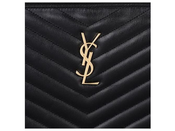 Saint Laurent Clutch New Medium Matelassé Monogram Nero - vista 5