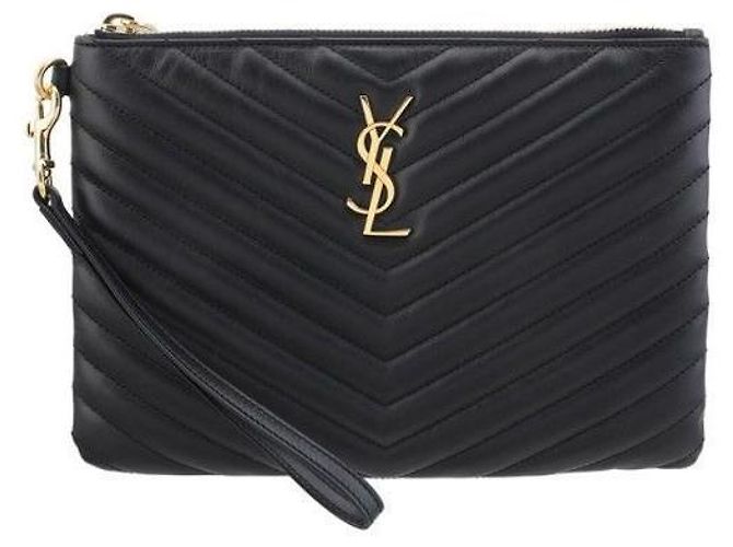 Saint Laurent Borsa Clutch con Tracolla Monogram Nera Piccola Nero - vista 2