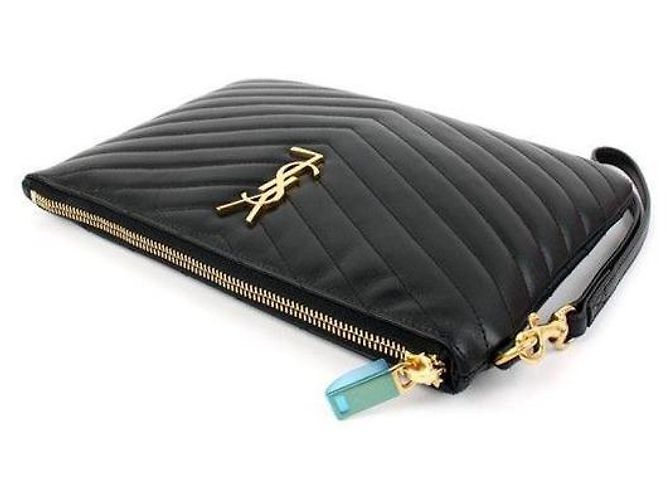 Saint Laurent Borsa Clutch con Tracolla Monogram Nera Piccola Nero - vista 4