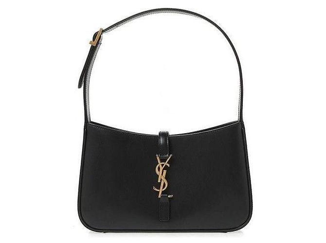 Saint Laurent Borsa hobo piccola con monogramma nera: Nero - vista 2
