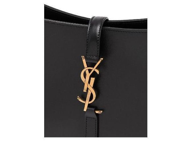 Saint Laurent Borsa hobo piccola con monogramma nera: Nero - vista 5