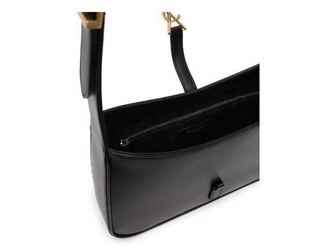Saint Laurent Borsa hobo piccola con monogramma nera: Nero - vista 6
