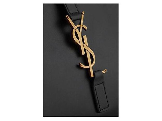 Saint Laurent Borsa hobo piccola con monogramma nera: Nero - vista 8