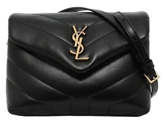 Saint Laurent Bolso Crossbody Mini Toy Lulu Negro Dorado - vista 2