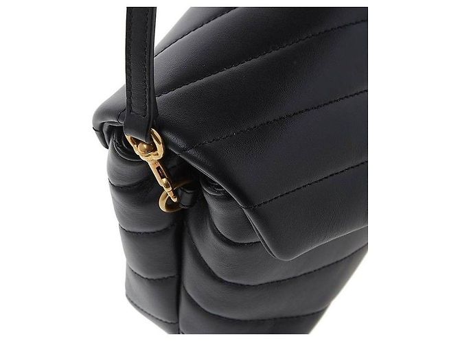 Saint Laurent Bolso Crossbody Mini Toy Lulu Negro Dorado - vista 4