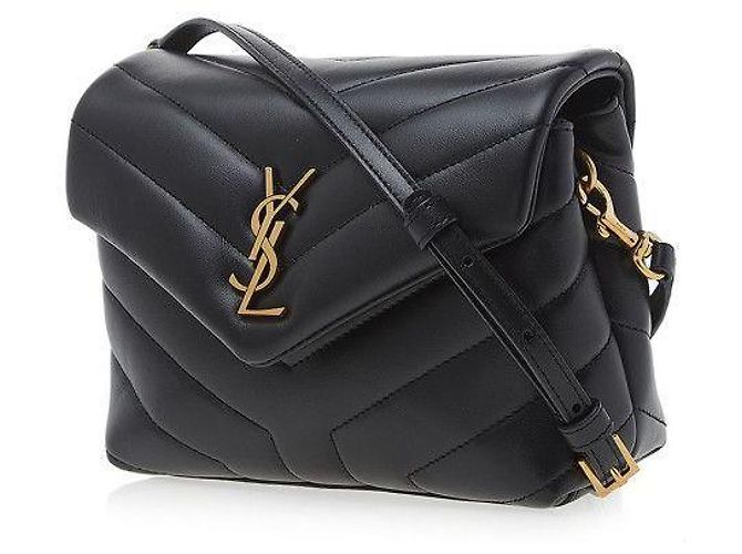 Saint Laurent Bolso Crossbody Mini Toy Lulu Negro Dorado - vista 8