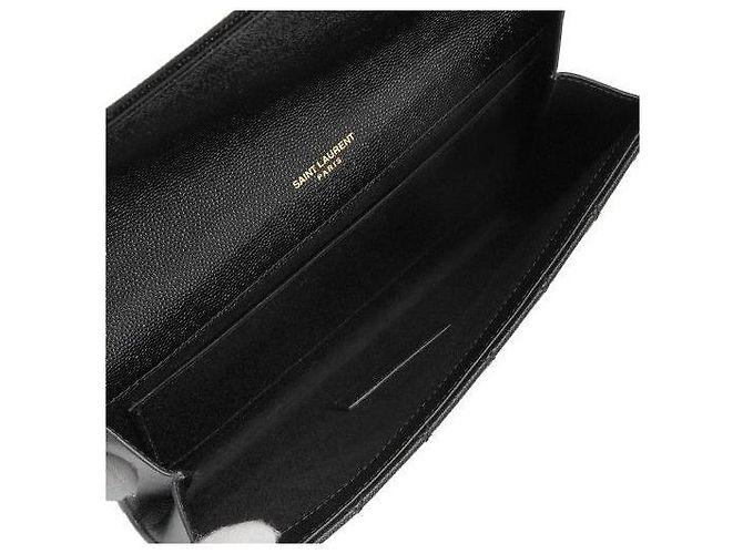 Saint Laurent Pochette Monogram Matelassé Nera con Tracolla Dorata Nero - vista 4