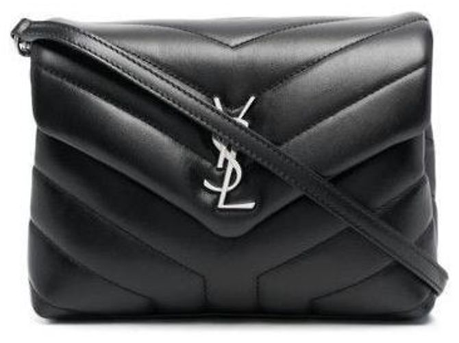 Saint Laurent Mini Crossbody Lulu Nero Argento - vista 3