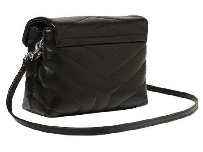 Saint Laurent Mini Crossbody Lulu Nero Argento - vista 4