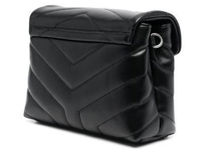 Saint Laurent Mini Crossbody Lulu Nero Argento - vista 5