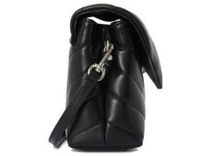 Saint Laurent Mini Crossbody Lulu Nero Argento - vista 7