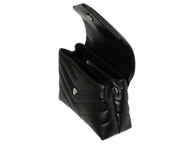 Saint Laurent Mini Crossbody Lulu Nero Argento - vista 8