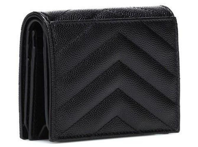 Saint Laurent Portafoglio con patta e hardware dorato Nero - vista 3