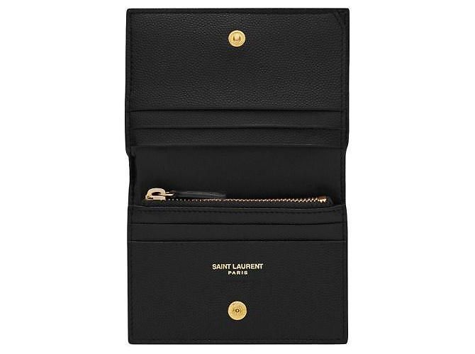 Saint Laurent Portafoglio con patta e hardware dorato Nero - vista 4