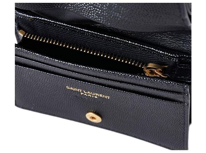Saint Laurent Portafoglio con patta e hardware dorato Nero - vista 6