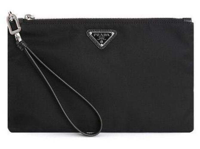 Prada Borsa Clutch in Re-Nylon Nera Nero - vista 2