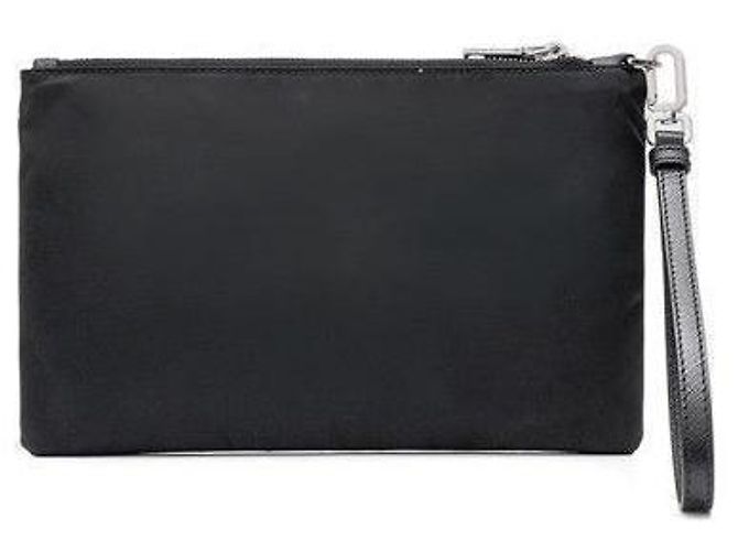 Prada Borsa Clutch in Re-Nylon Nera Nero - vista 3