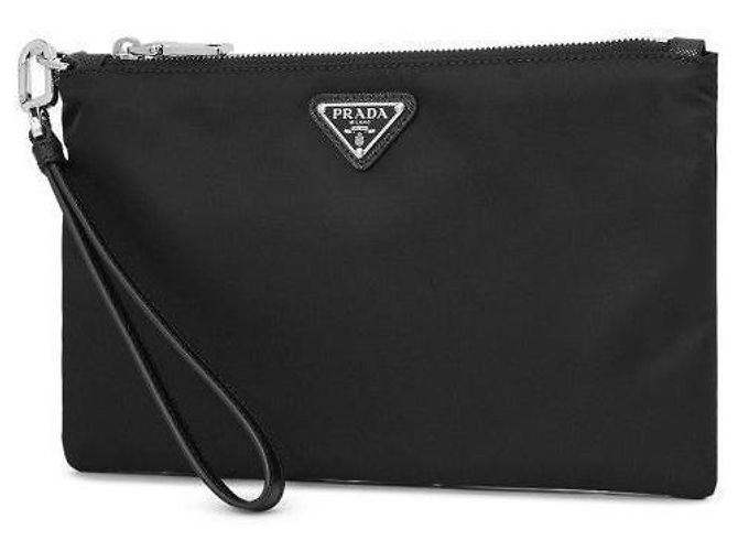 Prada Borsa Clutch in Re-Nylon Nera Nero - vista 7