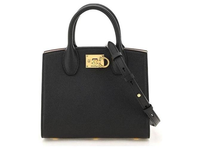 Salvatore Ferragamo Borsa Studio Gancini Nera Nero - vista 10