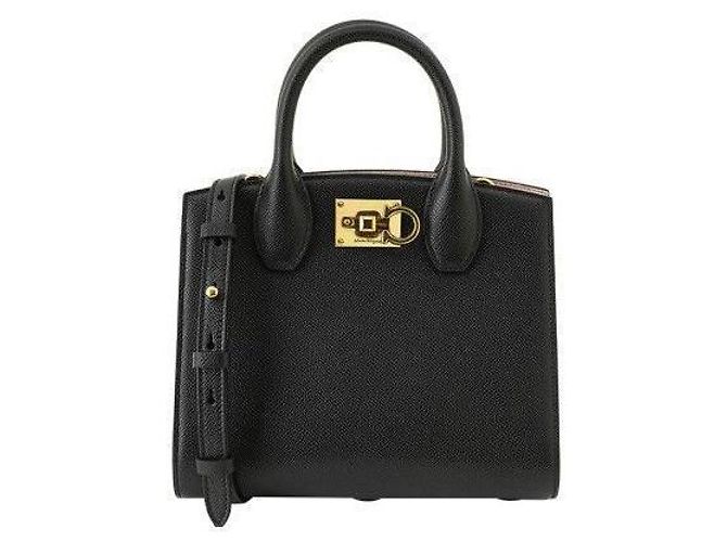 Salvatore Ferragamo Borsa Studio Gancini Nera Nero - vista 2