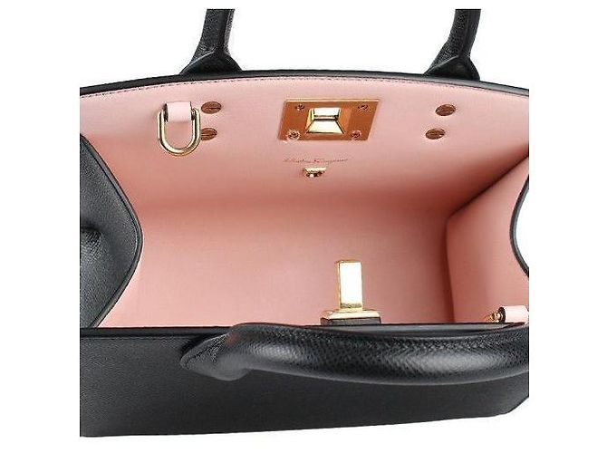 Salvatore Ferragamo Borsa Studio Gancini Nera Nero - vista 5