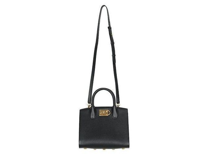 Salvatore Ferragamo Borsa Studio Gancini Nera Nero - vista 9