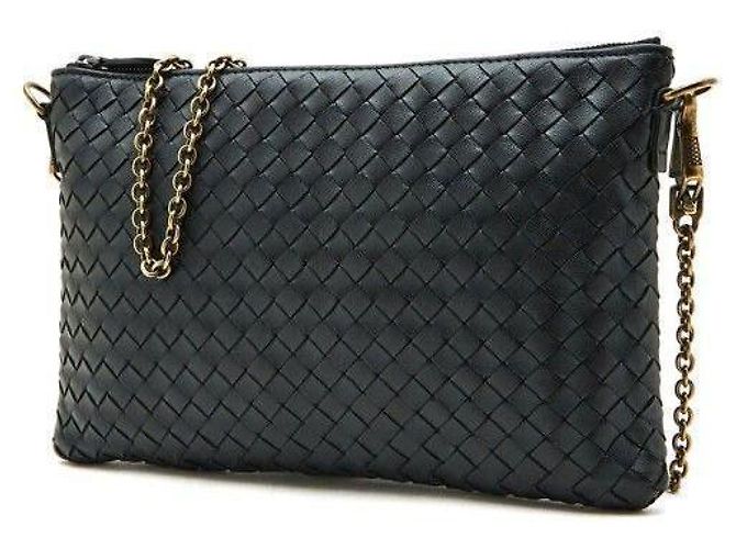 Bottega Veneta Borsa a tracolla con catena Intrecciato Nero - vista 3