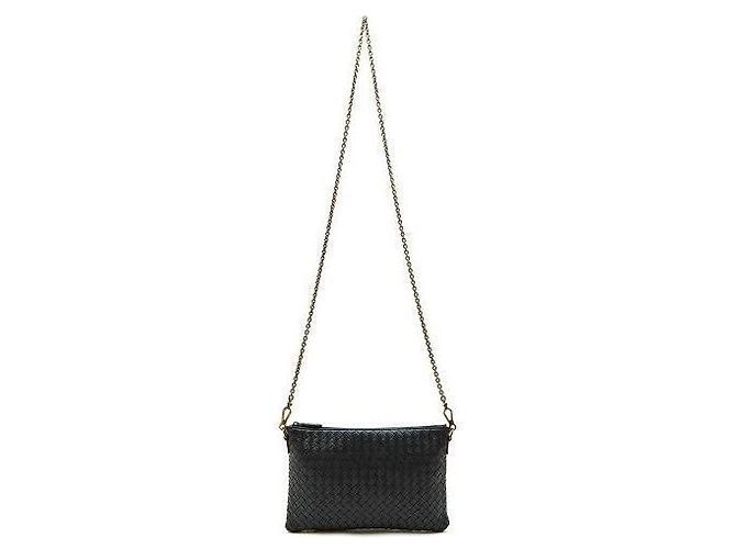 Bottega Veneta Borsa a tracolla con catena Intrecciato Nero - vista 5