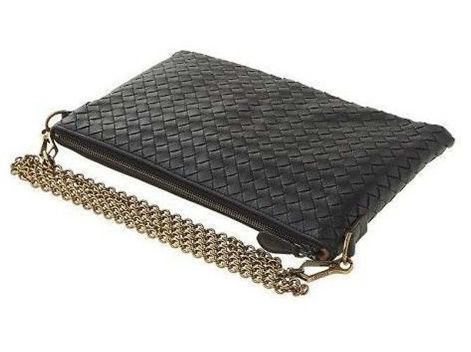 Bottega Veneta Borsa a tracolla con catena Intrecciato Nero - vista 8