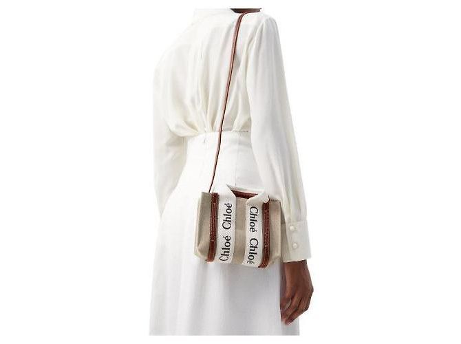 Chloé Mini borsa tote Woody marrone - vista 6