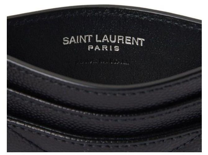 Saint Laurent Tarjetero Matelassé Plata Negro - vista 4