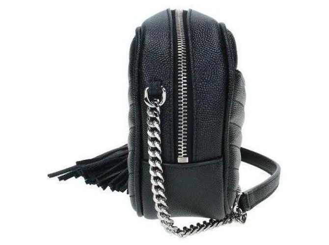 Saint Laurent Mini borsa a tracolla in tonalità argento con monogramma Nero - vista 5