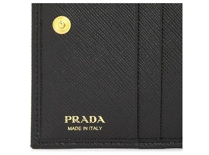 Prada Billetera Triángulo Logo Saffiano Negro - vista 6