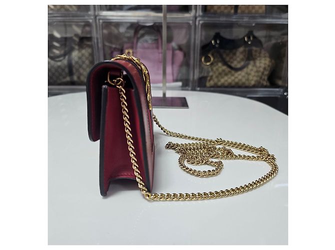 Gucci Silvi Pelle Super Mini Catena Rossa Rosso - vista 3