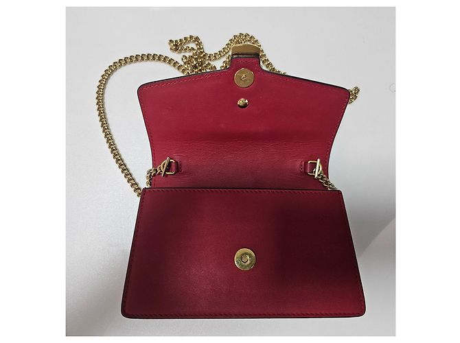 Gucci Silvi Pelle Super Mini Catena Rossa Rosso - vista 5
